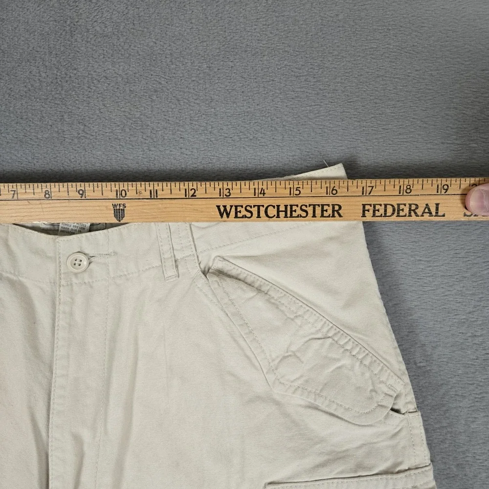 VTG Banana Republic Safari Travel Co Cargo Shorts Mens 33 Khaki Cotton 90s